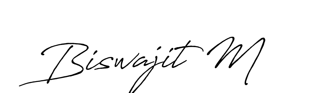 How to make Biswajit M signature? Antro_Vectra_Bolder is a professional autograph style. Create handwritten signature for Biswajit M name. Biswajit M signature style 7 images and pictures png