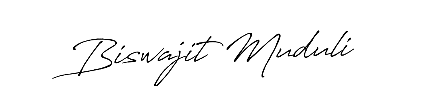 Antro_Vectra_Bolder is a professional signature style that is perfect for those who want to add a touch of class to their signature. It is also a great choice for those who want to make their signature more unique. Get Biswajit Muduli name to fancy signature for free. Biswajit Muduli signature style 7 images and pictures png