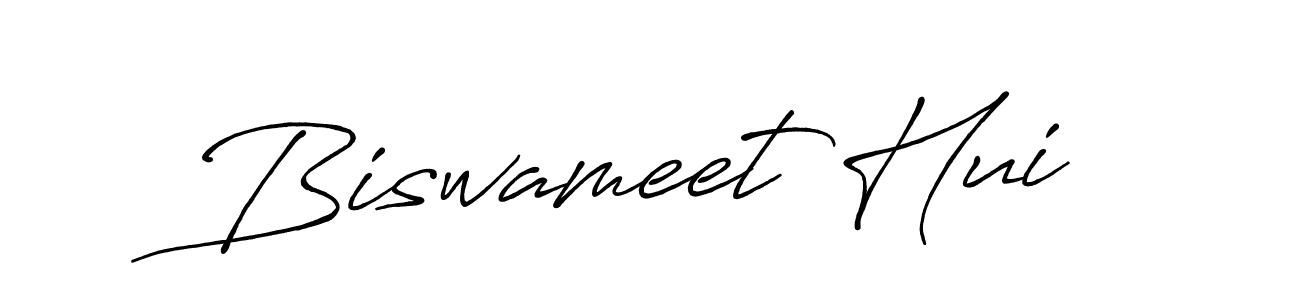 Use a signature maker to create a handwritten signature online. With this signature software, you can design (Antro_Vectra_Bolder) your own signature for name Biswameet Hui. Biswameet Hui signature style 7 images and pictures png