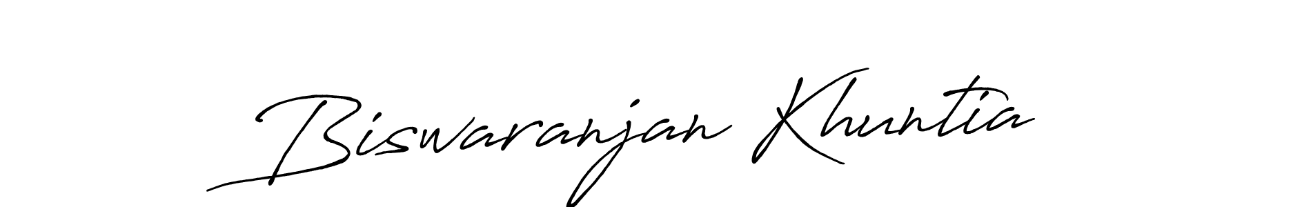 Make a beautiful signature design for name Biswaranjan Khuntia. With this signature (Antro_Vectra_Bolder) style, you can create a handwritten signature for free. Biswaranjan Khuntia signature style 7 images and pictures png