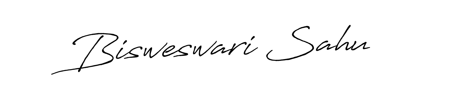 How to make Bisweswari Sahu name signature. Use Antro_Vectra_Bolder style for creating short signs online. This is the latest handwritten sign. Bisweswari Sahu signature style 7 images and pictures png