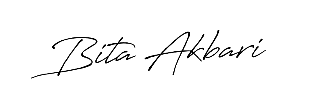 Create a beautiful signature design for name Bita Akbari. With this signature (Antro_Vectra_Bolder) fonts, you can make a handwritten signature for free. Bita Akbari signature style 7 images and pictures png