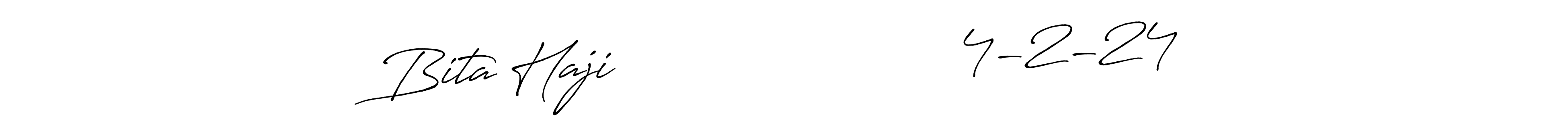 How to make Bita Haji                        4-2-24 name signature. Use Antro_Vectra_Bolder style for creating short signs online. This is the latest handwritten sign. Bita Haji                        4-2-24 signature style 7 images and pictures png