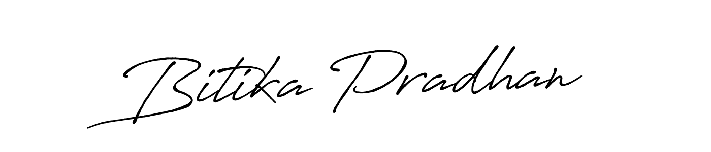 Make a beautiful signature design for name Bitika Pradhan. With this signature (Antro_Vectra_Bolder) style, you can create a handwritten signature for free. Bitika Pradhan signature style 7 images and pictures png