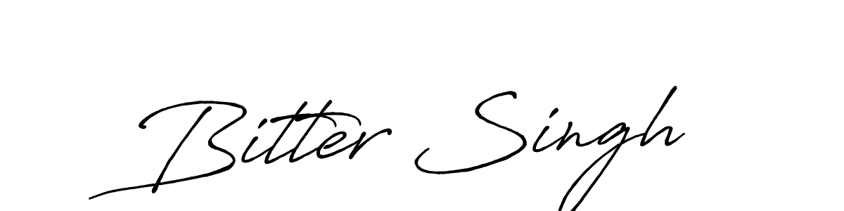 How to make Bitter Singh name signature. Use Antro_Vectra_Bolder style for creating short signs online. This is the latest handwritten sign. Bitter Singh signature style 7 images and pictures png