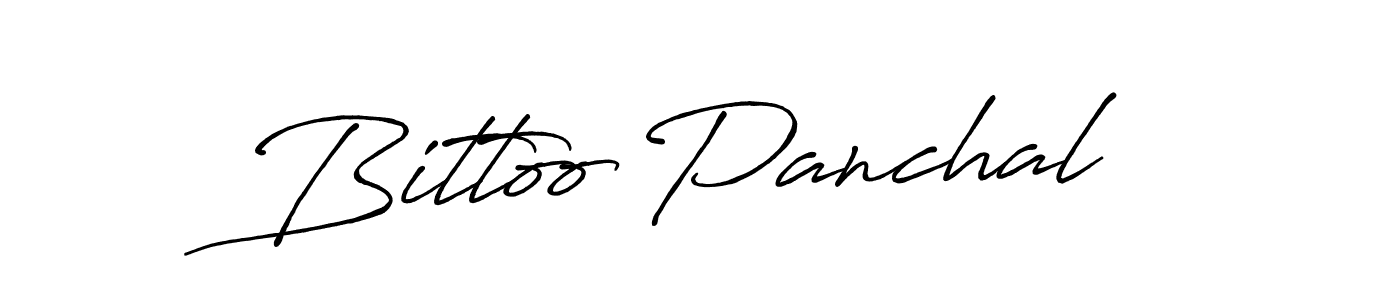 Create a beautiful signature design for name Bittoo Panchal. With this signature (Antro_Vectra_Bolder) fonts, you can make a handwritten signature for free. Bittoo Panchal signature style 7 images and pictures png