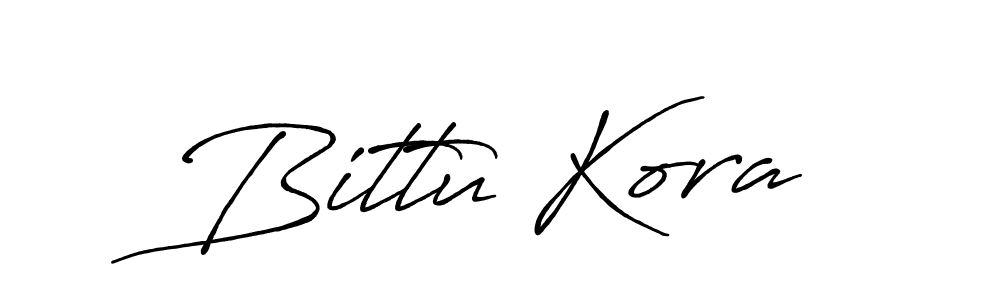 Use a signature maker to create a handwritten signature online. With this signature software, you can design (Antro_Vectra_Bolder) your own signature for name Bittu Kora. Bittu Kora signature style 7 images and pictures png