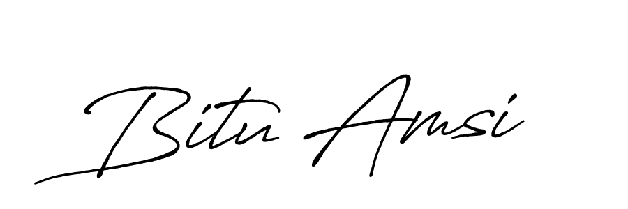 Use a signature maker to create a handwritten signature online. With this signature software, you can design (Antro_Vectra_Bolder) your own signature for name Bitu Amsi. Bitu Amsi signature style 7 images and pictures png