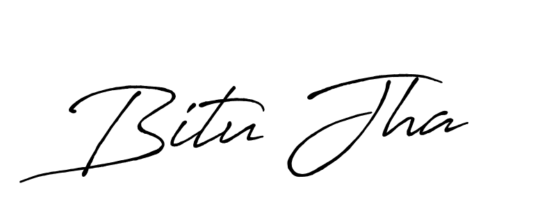 Use a signature maker to create a handwritten signature online. With this signature software, you can design (Antro_Vectra_Bolder) your own signature for name Bitu Jha. Bitu Jha signature style 7 images and pictures png