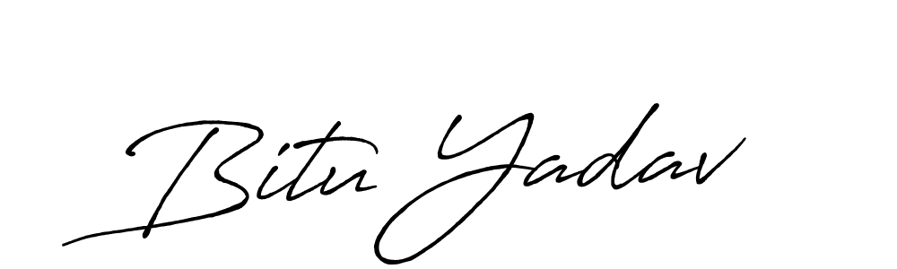 Use a signature maker to create a handwritten signature online. With this signature software, you can design (Antro_Vectra_Bolder) your own signature for name Bitu Yadav. Bitu Yadav signature style 7 images and pictures png