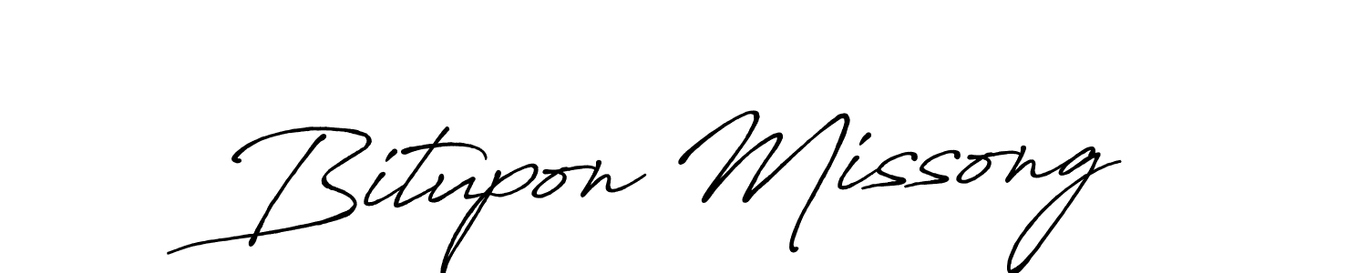 Bitupon Missong stylish signature style. Best Handwritten Sign (Antro_Vectra_Bolder) for my name. Handwritten Signature Collection Ideas for my name Bitupon Missong. Bitupon Missong signature style 7 images and pictures png