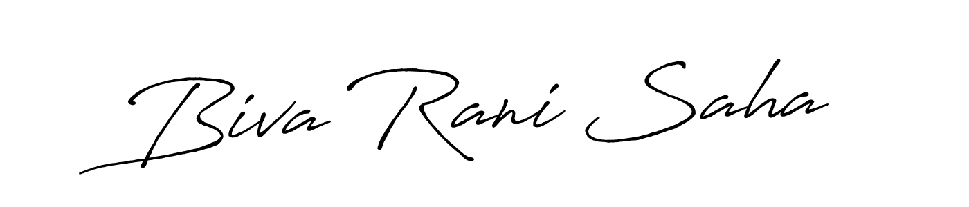 Make a beautiful signature design for name Biva Rani Saha. With this signature (Antro_Vectra_Bolder) style, you can create a handwritten signature for free. Biva Rani Saha signature style 7 images and pictures png