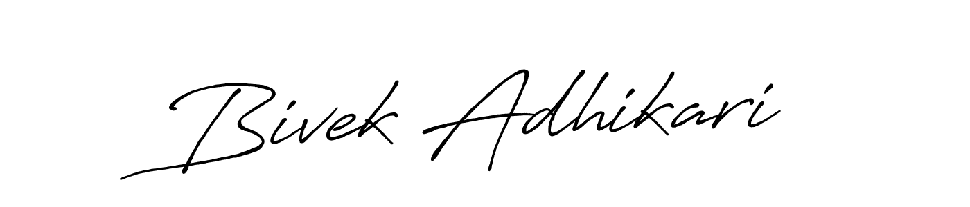 Also we have Bivek Adhikari name is the best signature style. Create professional handwritten signature collection using Antro_Vectra_Bolder autograph style. Bivek Adhikari signature style 7 images and pictures png