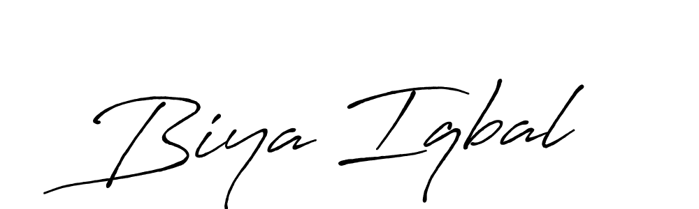 Biya Iqbal stylish signature style. Best Handwritten Sign (Antro_Vectra_Bolder) for my name. Handwritten Signature Collection Ideas for my name Biya Iqbal. Biya Iqbal signature style 7 images and pictures png