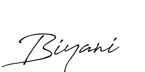 Create a beautiful signature design for name Biyani. With this signature (Antro_Vectra_Bolder) fonts, you can make a handwritten signature for free. Biyani signature style 7 images and pictures png
