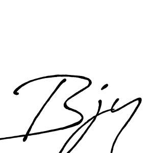 How to make Bjy signature? Antro_Vectra_Bolder is a professional autograph style. Create handwritten signature for Bjy name. Bjy signature style 7 images and pictures png