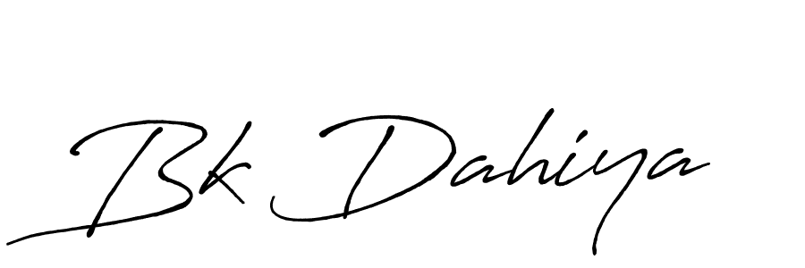 Use a signature maker to create a handwritten signature online. With this signature software, you can design (Antro_Vectra_Bolder) your own signature for name Bk Dahiya. Bk Dahiya signature style 7 images and pictures png