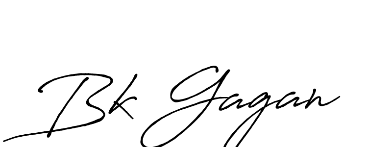 Create a beautiful signature design for name Bk Gagan. With this signature (Antro_Vectra_Bolder) fonts, you can make a handwritten signature for free. Bk Gagan signature style 7 images and pictures png