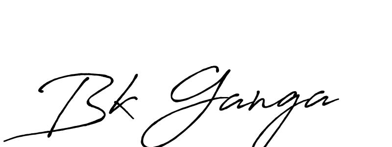 Similarly Antro_Vectra_Bolder is the best handwritten signature design. Signature creator online .You can use it as an online autograph creator for name Bk Ganga. Bk Ganga signature style 7 images and pictures png