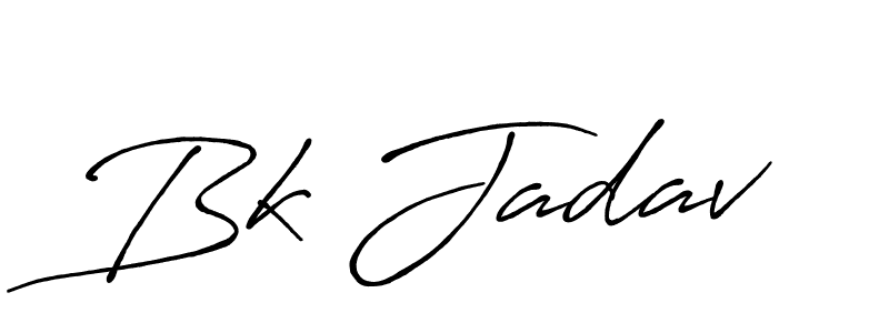 Make a beautiful signature design for name Bk Jadav. With this signature (Antro_Vectra_Bolder) style, you can create a handwritten signature for free. Bk Jadav signature style 7 images and pictures png