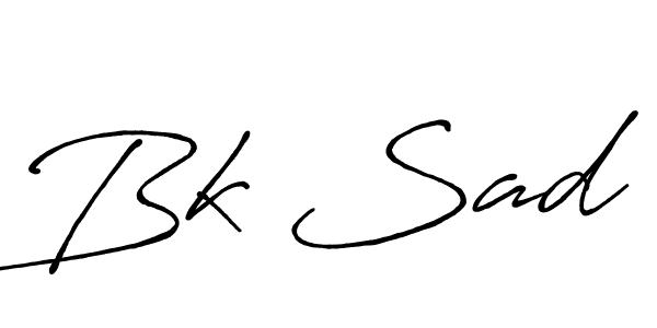 Make a beautiful signature design for name Bk Sad. With this signature (Antro_Vectra_Bolder) style, you can create a handwritten signature for free. Bk Sad signature style 7 images and pictures png