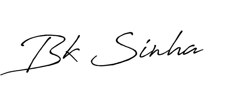 Make a beautiful signature design for name Bk Sinha. With this signature (Antro_Vectra_Bolder) style, you can create a handwritten signature for free. Bk Sinha signature style 7 images and pictures png