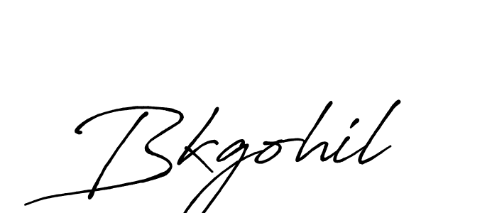 Make a beautiful signature design for name Bkgohil. With this signature (Antro_Vectra_Bolder) style, you can create a handwritten signature for free. Bkgohil signature style 7 images and pictures png