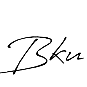 How to make Bku signature? Antro_Vectra_Bolder is a professional autograph style. Create handwritten signature for Bku name. Bku signature style 7 images and pictures png