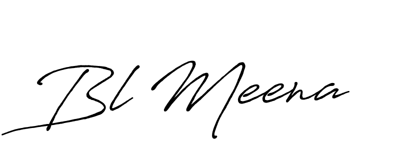 How to make Bl Meena signature? Antro_Vectra_Bolder is a professional autograph style. Create handwritten signature for Bl Meena name. Bl Meena signature style 7 images and pictures png