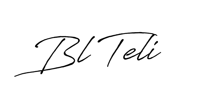 Use a signature maker to create a handwritten signature online. With this signature software, you can design (Antro_Vectra_Bolder) your own signature for name Bl Teli. Bl Teli signature style 7 images and pictures png