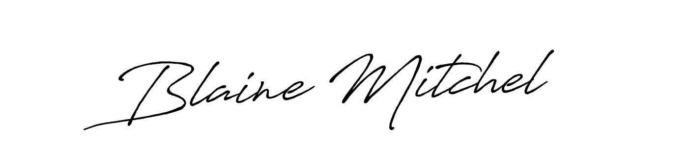 Use a signature maker to create a handwritten signature online. With this signature software, you can design (Antro_Vectra_Bolder) your own signature for name Blaine Mitchel. Blaine Mitchel signature style 7 images and pictures png