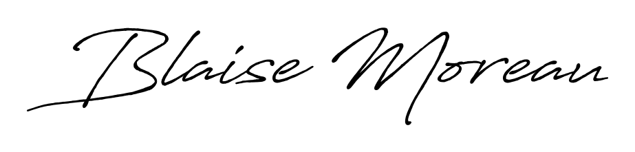 A modern signature idea for name Blaise Moreau using Antro_Vectra_Bolder font. Clean strokes and elegant curves make it stand out instantly. Blaise Moreau signature style 7 images and pictures png