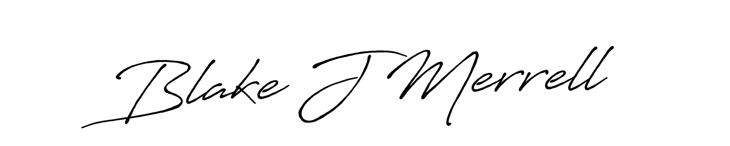 Create a beautiful signature design for name Blake J Merrell. With this signature (Antro_Vectra_Bolder) fonts, you can make a handwritten signature for free. Blake J Merrell signature style 7 images and pictures png
