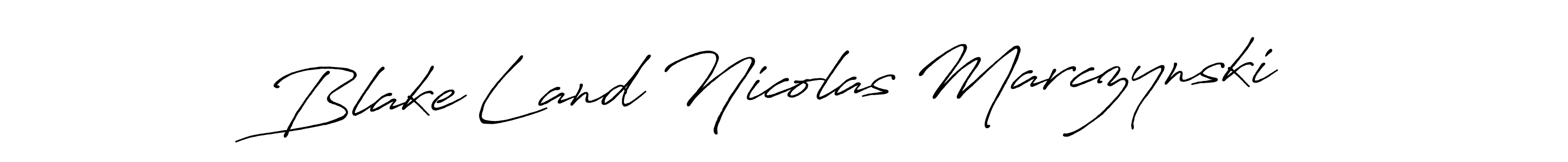 Antro_Vectra_Bolder is a professional signature style that is perfect for those who want to add a touch of class to their signature. It is also a great choice for those who want to make their signature more unique. Get Blake Land Nicolas Marczynski name to fancy signature for free. Blake Land Nicolas Marczynski signature style 7 images and pictures png