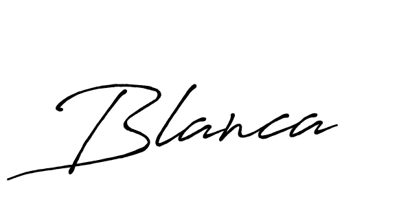 Make a beautiful signature design for name Blanca. With this signature (Antro_Vectra_Bolder) style, you can create a handwritten signature for free. Blanca signature style 7 images and pictures png