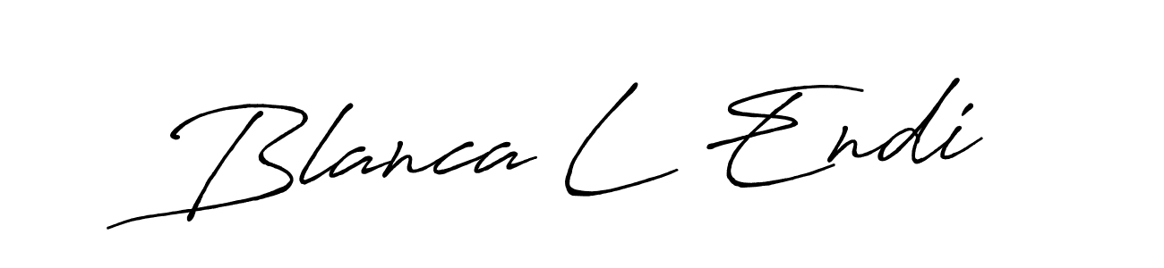 Make a beautiful signature design for name Blanca L Endi. With this signature (Antro_Vectra_Bolder) style, you can create a handwritten signature for free. Blanca L Endi signature style 7 images and pictures png