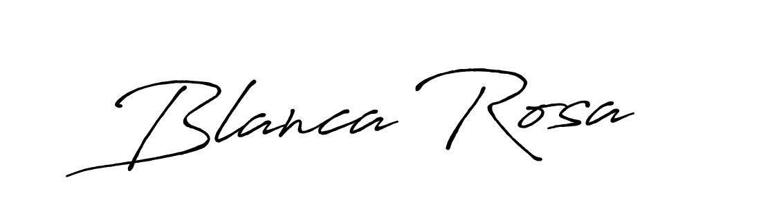 How to make Blanca Rosa name signature. Use Antro_Vectra_Bolder style for creating short signs online. This is the latest handwritten sign. Blanca Rosa signature style 7 images and pictures png