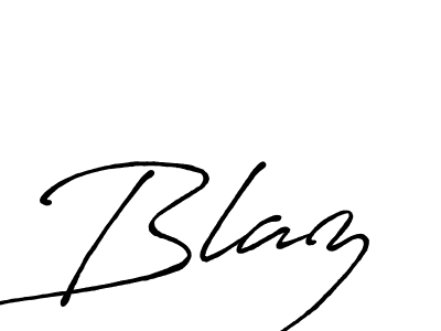 Use a signature maker to create a handwritten signature online. With this signature software, you can design (Antro_Vectra_Bolder) your own signature for name Blaz. Blaz signature style 7 images and pictures png