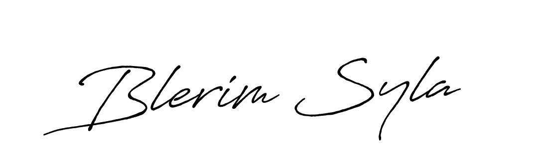 Make a beautiful signature design for name Blerim Syla. With this signature (Antro_Vectra_Bolder) style, you can create a handwritten signature for free. Blerim Syla signature style 7 images and pictures png