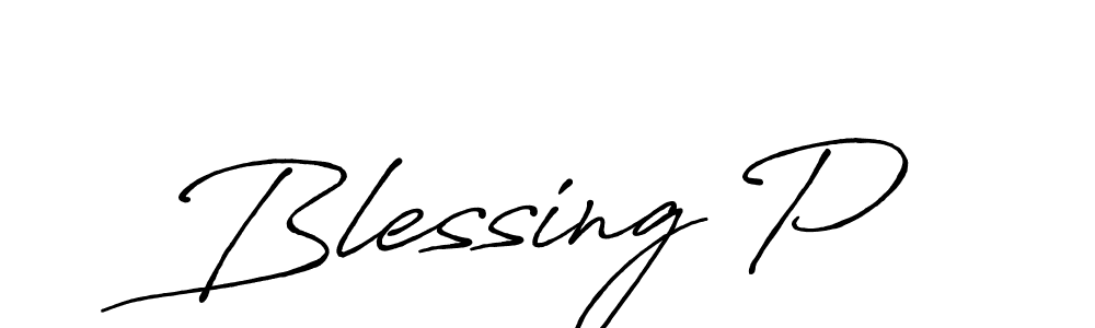 Make a beautiful signature design for name Blessing P. With this signature (Antro_Vectra_Bolder) style, you can create a handwritten signature for free. Blessing P signature style 7 images and pictures png
