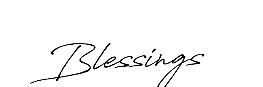 Use a signature maker to create a handwritten signature online. With this signature software, you can design (Antro_Vectra_Bolder) your own signature for name Blessings. Blessings signature style 7 images and pictures png