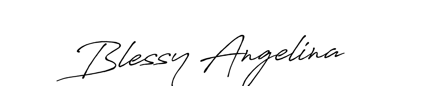 Make a beautiful signature design for name Blessy Angelina. With this signature (Antro_Vectra_Bolder) style, you can create a handwritten signature for free. Blessy Angelina signature style 7 images and pictures png