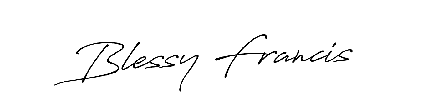 Make a beautiful signature design for name Blessy Francis. With this signature (Antro_Vectra_Bolder) style, you can create a handwritten signature for free. Blessy Francis signature style 7 images and pictures png