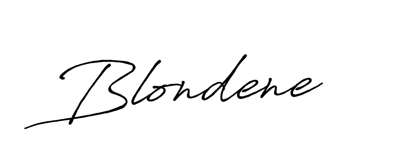 Use a signature maker to create a handwritten signature online. With this signature software, you can design (Antro_Vectra_Bolder) your own signature for name Blondene. Blondene signature style 7 images and pictures png