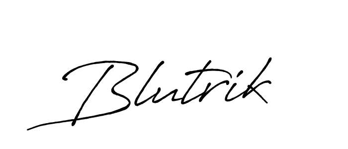 Create a beautiful signature design for name Blutrik. With this signature (Antro_Vectra_Bolder) fonts, you can make a handwritten signature for free. Blutrik signature style 7 images and pictures png