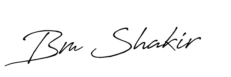 How to make Bm Shakir signature? Antro_Vectra_Bolder is a professional autograph style. Create handwritten signature for Bm Shakir name. Bm Shakir signature style 7 images and pictures png