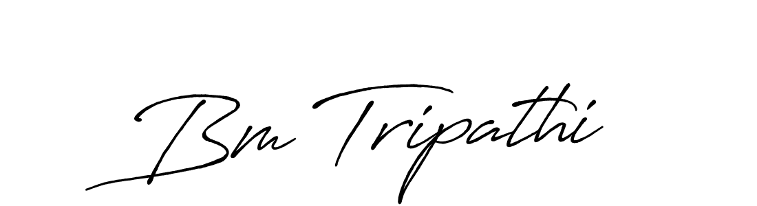 How to make Bm Tripathi name signature. Use Antro_Vectra_Bolder style for creating short signs online. This is the latest handwritten sign. Bm Tripathi signature style 7 images and pictures png