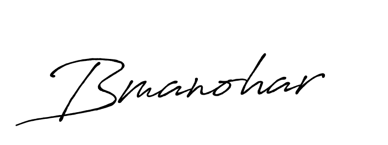 How to make Bmanohar name signature. Use Antro_Vectra_Bolder style for creating short signs online. This is the latest handwritten sign. Bmanohar signature style 7 images and pictures png