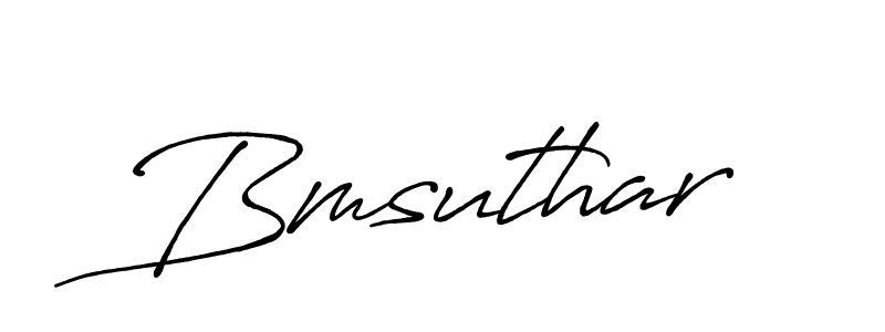 Create a beautiful signature design for name Bmsuthar. With this signature (Antro_Vectra_Bolder) fonts, you can make a handwritten signature for free. Bmsuthar signature style 7 images and pictures png