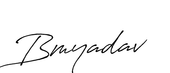 Create a beautiful signature design for name Bmyadav. With this signature (Antro_Vectra_Bolder) fonts, you can make a handwritten signature for free. Bmyadav signature style 7 images and pictures png